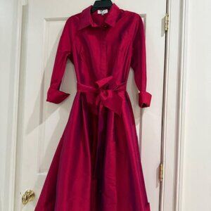 Teri Jon by Rickie Freeman-Taffeta Shirt Dress 12